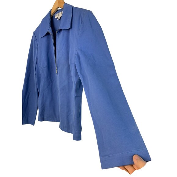 Vintage Y2K St. John Sport Blue Zip-Up Jacket M Stretch Woven 8107 Pockets USA - Picture 8 of 10